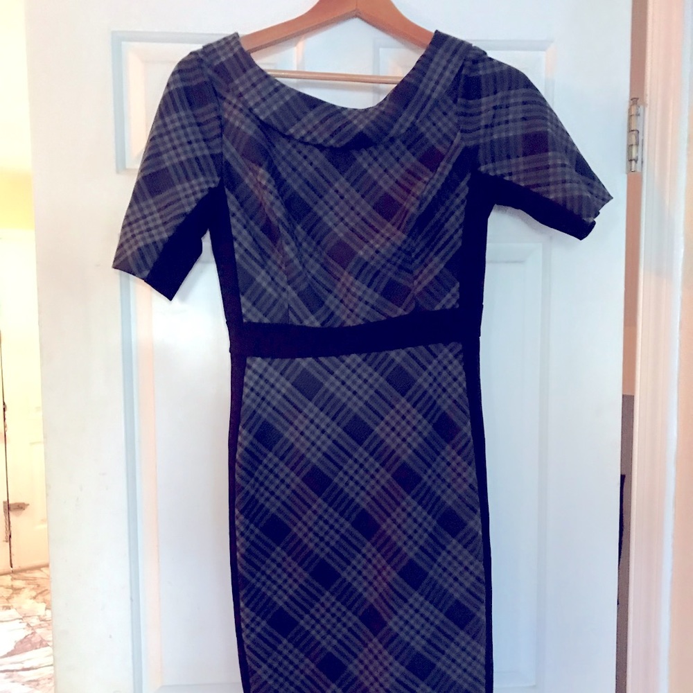 Plaid high waist dress
